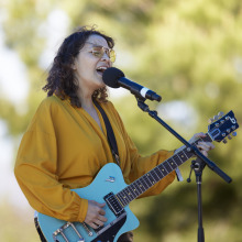 Gaby Moreno sings during the Soka Arts, Music & Food Festival