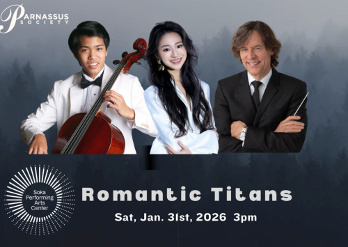 Three musicians standing against a gray wall